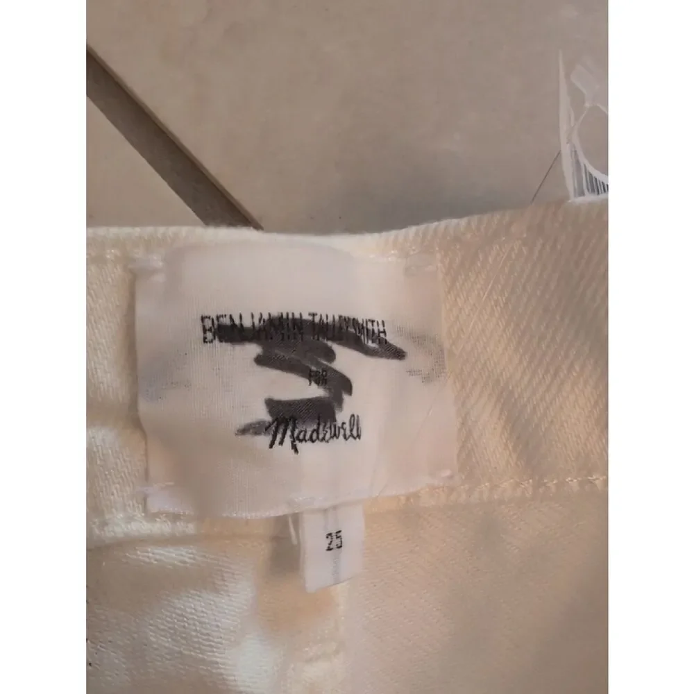 NWT Madewell X Benjamin Talley Smith Coolidge Low-Rise Wide-Leg Jean White 25